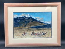 Original Vintage E.A. Evans Signed Peruvian Andes Landscape Pastel Drawing