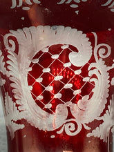 Egermann Bohemian Ruby Glass Cut To Clear 6.5" Vase