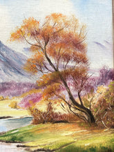 Artist Signed Mountain Lake Landscape Acrylic Painting, Framed