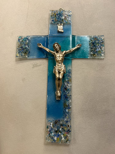 Murano Italy Glass Crucifix