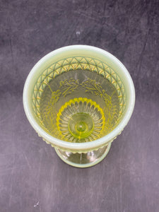 Vintage LG Wright Vaseline Glass Goblet