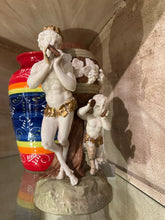 Vintage Ceramic Nymph and Cherubs Vase