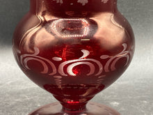 Egermann Bohemian Ruby Glass Cut To Clear 6.5" Vase