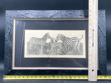 Vintage Kinder-Harris "Zebra Family" Framed Art Print