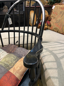 Black Windsor Chair With Pillow