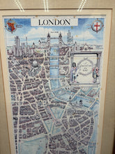 Framed 1989 London Street Map