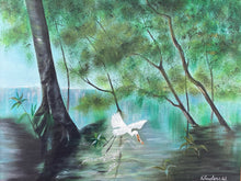 Original E. Wilson Sanders 16x20" Flordia Egret Painting