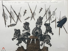Oshoochiak Pudlat Signed "Walrus Hunt At Floe Edge" Limited Edition Lithograph