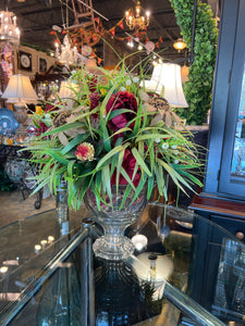 Floral Arrangement in Glass Dish