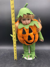Hand Crafted Porcelain Halloween Series 16" Pumpkin Girl Doll W/ Box