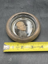 Vintage Frank Whiting President Eisenhower Sterling Rim Glass Coaster