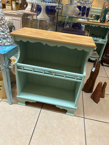 Green And Natural Wood Small Bookshelf