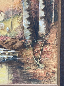 Original Pearl Lunn Signed Watercolor Painting, River Scene