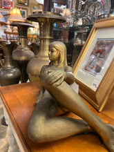 Gold Tone Nude Female Statue