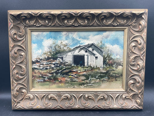 Original Rudolph Ohrning Signed Watercolor Painting, Framed