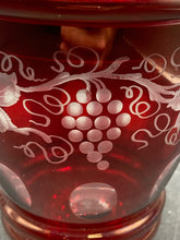 Egermann Bohemian Ruby Cut To Clear Covered Candy Bowl