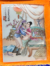 Set oF Four Antique Chinese Wedding Tiles Shandong Province C.1905 w/ Box