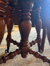 Antique Glass Ball Foot Piano Stool