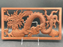 13" Chinese Camphor Wood Dragon Carving