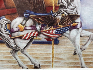 Suzy Leeja Carrington "Liberty's Magic Carousel" Lithograph W/ CoA