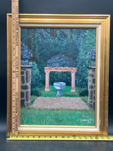 Artist Signed Garden Courtyard Landscape Acrylic Painting