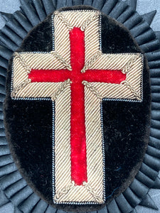 Vintage Masonic Knights Templar Chapeau Rosette Cross Patch