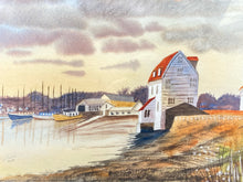 Artist Signed Original Coastal Harbor Watercolor Painting
