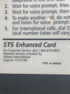 Vintage 1996 STS 150 Minutes Phone Card