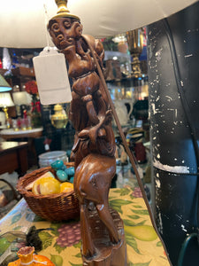 Hand Carved Asian Figural Lamp