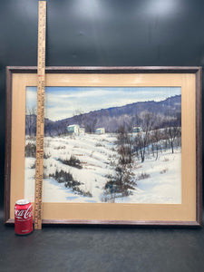 Jesse F. Reed Signed "Winter Sun" Watercolor Painting, Framed