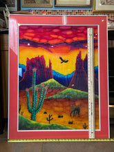 Original Gus Butcher Signed "Southwest Sunset" Silk Painting