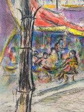 Artist Signed Artist Proof French Cafe Scene Framed Lithograph