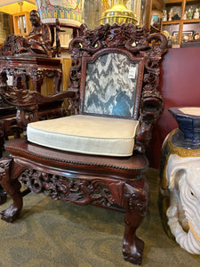 Antique Asian Carved Rosewood Chair