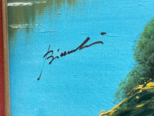 Artist Signed Asian Style Landscape Oil Painting, Framed