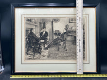 Antique James Dobie & Walter Sadler "After Dinner Rest Awhile" Framed Etching
