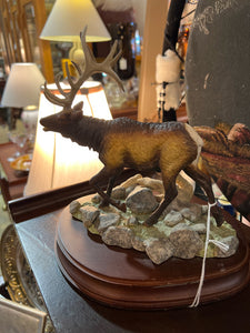 Dan Parker Signed Bronze Elk on Base