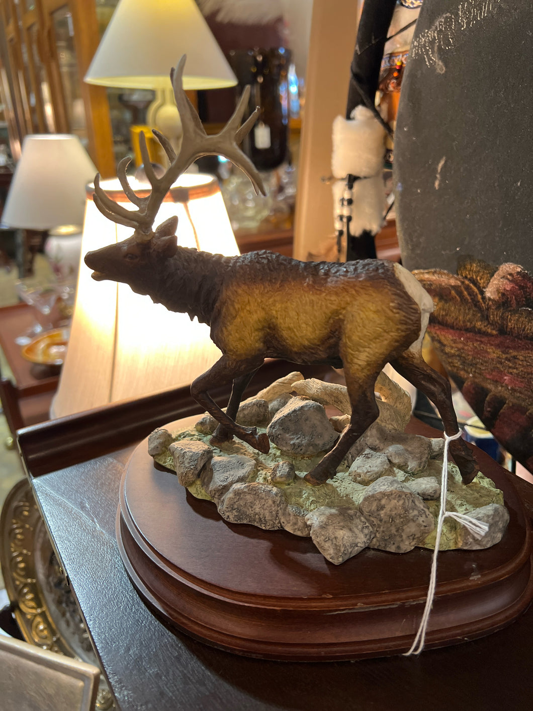 Dan Parker Signed Bronze Elk on Base