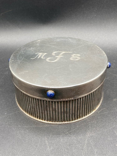 Cartier Silver Plated Lidded Lapis Lazuli Box