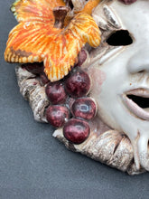 5" Italian Terracotta Bacchus God Of Wine Wall Art Mask