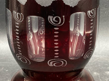 Egermann Bohemian Ruby Glass Cut To Clear 8" Vase