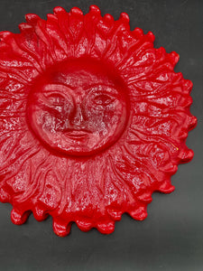 Concrete Red Sun Wall Hanging