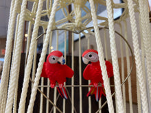 Vintage Macrame Bird Cage with Birds