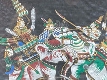 Indian Silk Batik Mughal Battle Scene Painting - view 6