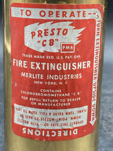 Vintage Merlite Industries Presto Brass Mini Fire Extinguisher w/ Bracket