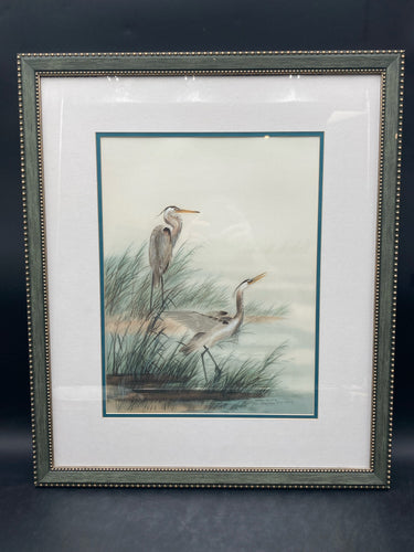 Anton Wang Signed Limited Edition Gulf Coast Blue Herons Print, Framed
