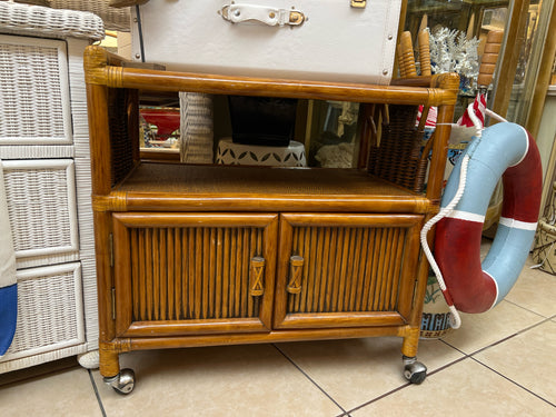Vintage Bamboo Bar Cart
