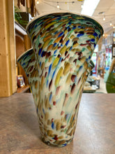 Murano Glass Confetti Ruffled Vase