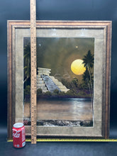 Signed Mayan "Costa Maya" Temple Painting, Framed