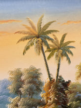 K. Hillman Signed Original Tropical Landscape Oil Painting