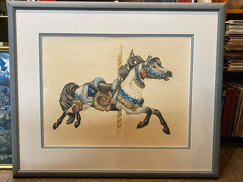 Suzy Leeja Carrington Signed Original Carousel Horse Painting